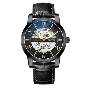 Men’s Automatic Mechanical Watch Skeleton Design Hollow Visible Movement Automatic Watch