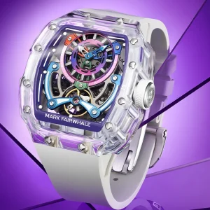 Men’s Automatic Mechanical Watch Sport Style Crystal Glass Dial Stainless Steel Waterproof Luminous