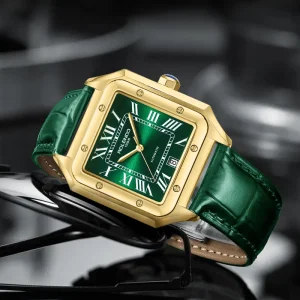 Men’s Automatic Mechanical Watch Square Business Watch Stainless Steel
