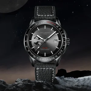 Men’s Automatic Mechanical Watch Stainless Steel 5ATM Waterproof Pointer Sapphire Crystal Butterfly Clasp