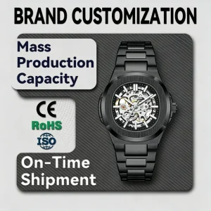 Men’s Automatic Mechanical Watch Stainless Steel Band 30M Water Resistant Alloy