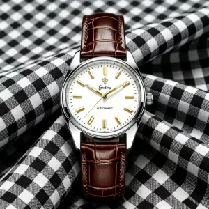 Men’s Automatic Mechanical Watch Waterproof Luminous Leather Band Wristwatch