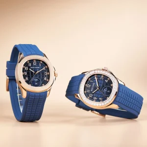 Men’s Blue Dial Calendar Automatic Sport Watch Luxury Golf Luminous Waterproof Rubber Band Mechanical Watch RGA1805