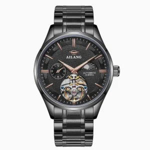Men’s Business Automatic Moon Phase Stainless Steel Mechanical Watch Waterproof Luminous Tourbillon OEM