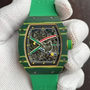 Men’s Business Casual Ultra-thin Skeleton Automatic Watch TPT Carbon Fiber Tonneau Skeleton Mechanical Watch