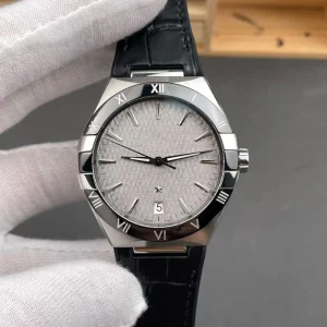Men’s Business Formal Wear Simple Automatic Mechanical Leather Strap Sapphire Crystal Watch