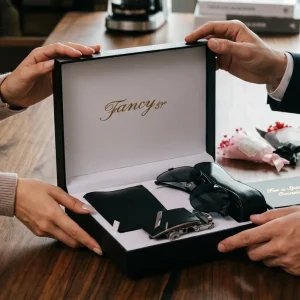 Men’s Business Gift Set with Leather Sunglasses, Wallet, Watch and Custom Box