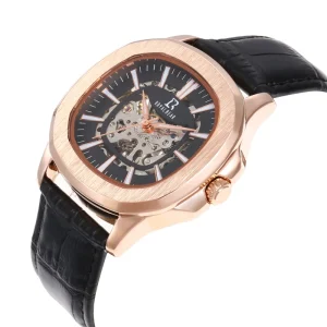 Men’s Business Luxury Alloy Quartz Watch with Leather Strap Glass Dial Pointer Hands Chronograph Water Resistant
