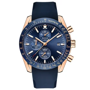 Men’s Business Quartz Watch Multifunctional Waterproof Sports Silicone Watch