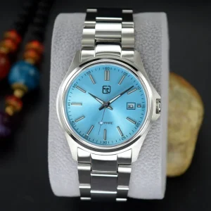 Men’s Business Quartz Watch with Sapphire Glass and Luminous Hands Stainless Steel Date Display Wristwatch for Office Gift