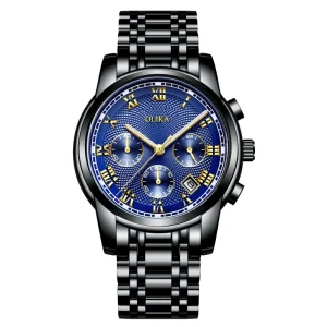 Men’s Business Stainless Steel Watch 41mm Dial Multi-Color Options 3ATM Waterproof Quartz Movement Alloy Case