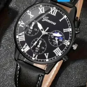 Men’s Business Stainless Steel and Alloy Quartz Watch with Chronograph and Day Date Feature