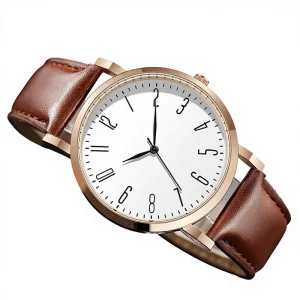 Men’s Business Watch Alloy Case Acrylic Band Quartz Movement Pointer Display 10mm Thickness Casual Style