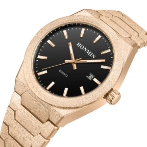 Men’s Business Watch Luxury Gold Watch Night Light Waterproof Stainless Steel Quartz Watch
