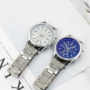 Mens Business Watches Luxury Stainless Steel Waterproof Wrist Watch