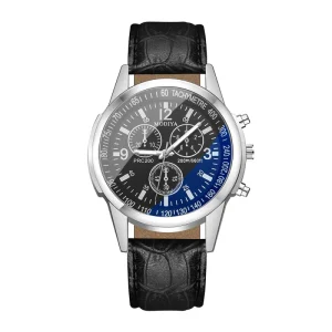 Men’s Business Wrist Luxury Leather Strap Analog Watches Ultra Thin Quartz Wristwatch Men Casual Simple Clock