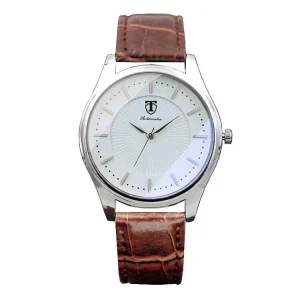 Men’s Casual Leather Wristwatch Elegant Quartz Watch