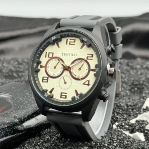 Men’s Casual Sports Quartz Watch, Alloy Case, Glass, 42mm, 22mm, 3BAR Water Resistant