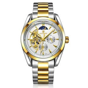 Mens Classic Tourbillon Mechanical Wrist Watch Business Moon Phase Watch