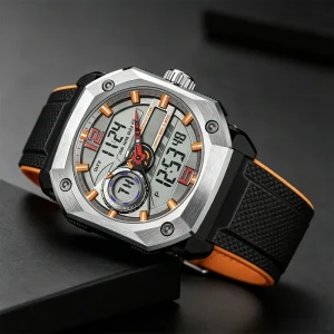 Men’s Digital Electronic Watch, 50 Meters Waterproof, LED Quartz Sports Watch, Large Size