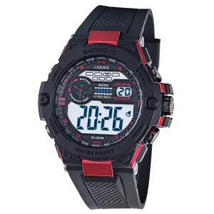 Men’s Digital Sports Watch Luminous Time Display Waterproof Water Resistant Square Case Alarm Fashion Business TPU