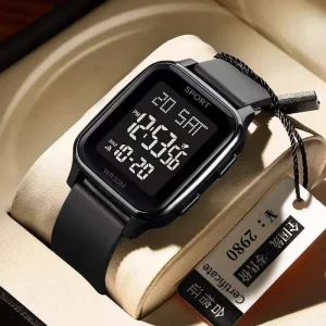 Men’s Digital Sports Watch Soft Silicone Strap Waterproof Alarm Clock Adjustable Band