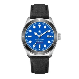 Men’s Dive Watch Mechanical Automatic Movement Sapphire Crystal 33mm Ceramic Bezel Leather Rubber Limited Edition 30 Bar