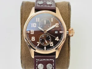 Men’s Diving Watch Stainless Steel Case Mechanical Leather Strap Power Reserve Casual