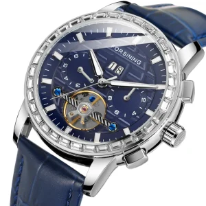 Mens Dress Watch Tourbillon Automatic Mechanical Watch Custom Logo Date