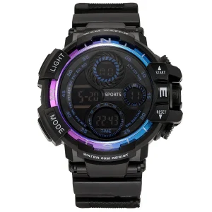 Men’s Electronic Sports Watch with Luminous Feature Junior High School Students Youth Sports Stop Watch Plastic Band