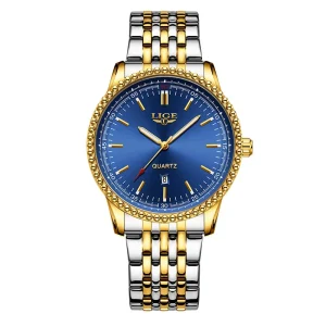 Men’s Fashion Business Watch Waterproof Luminous Stainless Steel Strap Quartz Wristwatch for Men