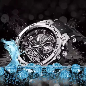 Men’s Fashion Outdoor Sports Large Dial Trendy Multi Functional Men’s Watch Waterproof Watch Digital Watch