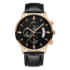 Men’s Fashion Sports Quartz Watch Business Calendar Waterproof Steel Wristwatch with Date Dial