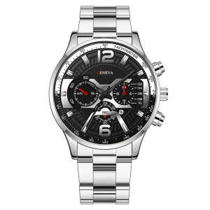 Men’s Fashion Sports Watches for Men Business Metal Quartz Wristwatch Calendar Casual Leather Luminous Clock Watch