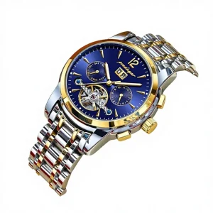 Men’s Fully Automatic Mechanical Watch Luminous Stainless Steel Band Sapphire Crystal Dial 50m Water Resistant