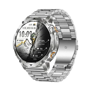 Men’s GPS Smart Watch AK102 1100mAh Battery 1.7inch Screen Compass Altitude Air Pressure BT Call Round Smartwatch