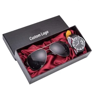 Men’s Gift Set Customizable Luxury Watch & Sunglasses 2 Piece Set Multi-function Business Gift Box