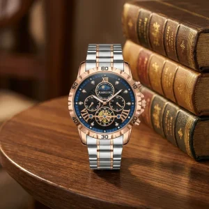 Men’s High End Alloy Stainless Steel Band Fashion Watch, Business, Luminous, Waterproof, Automatic Quartz Pointer