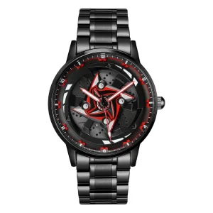Men’s High-end Bloodwheel Eye-shaped Modified Rotating Waterproof Night-light Business Trend Watch