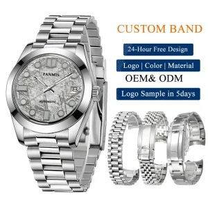 Men’s High-end Stainless Steel Mechanical Watch with NH35 Movement and Strap Options