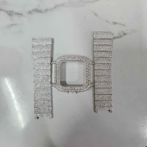 Men’s Iced Watch Stainless Steel Moissanite Diamond Analog Mechanical Movement Glass Dial Hip Hop Watch