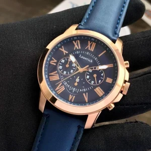 Men’s Leather Quartz Watch 50m Waterproof Luminous Date Dial