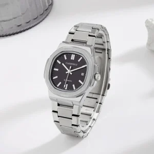 Men’s Luxury Automatic Date Display Watch with Sapphire Glass 22mm Stainless Steel Strap Custom Logo