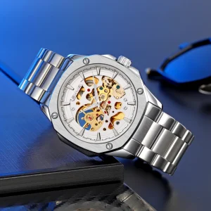 Mens Luxury Automatic Mechanical Watch Men Waterproof Full Steel Business Dress Wrist Watch
