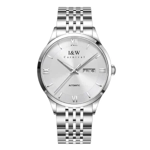 Men’s Luxury Automatic Mechanical Watch Miyota Fashion Business Stainless Steel Band Week Calendar Display Sapphire Crystal