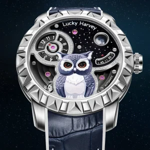 Men’s Luxury Automatic Skeleton Watch Stainless Steel Case Sapphire Mirror Real Leather Strap 3ATM Water Resistant