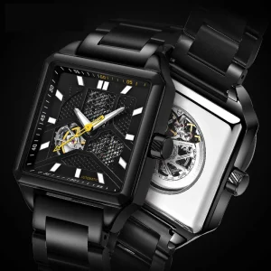 Men’s Luxury Automatic Wristwatch Stainless Steel Band Business Antique Design Mechanical Watches