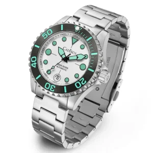 Men’s Luxury Business Fashion Mechanical Watch 10m Waterproof Stainless Steel Sapphire Crystal Pointer Window 40mm Limited