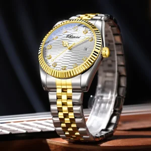 Men’s Luxury Business Luminous Waterproof Skeleton Mechanical Watch with Stainless Steel Case Automatic Watch