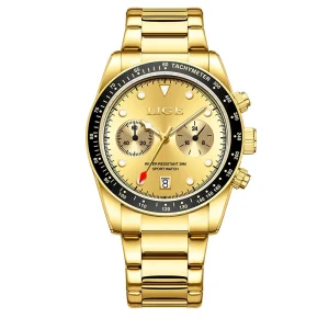 Men’s Luxury Business Quartz Watch, Multifunctional, Waterproof, Calendar, Steel Wrist Watch